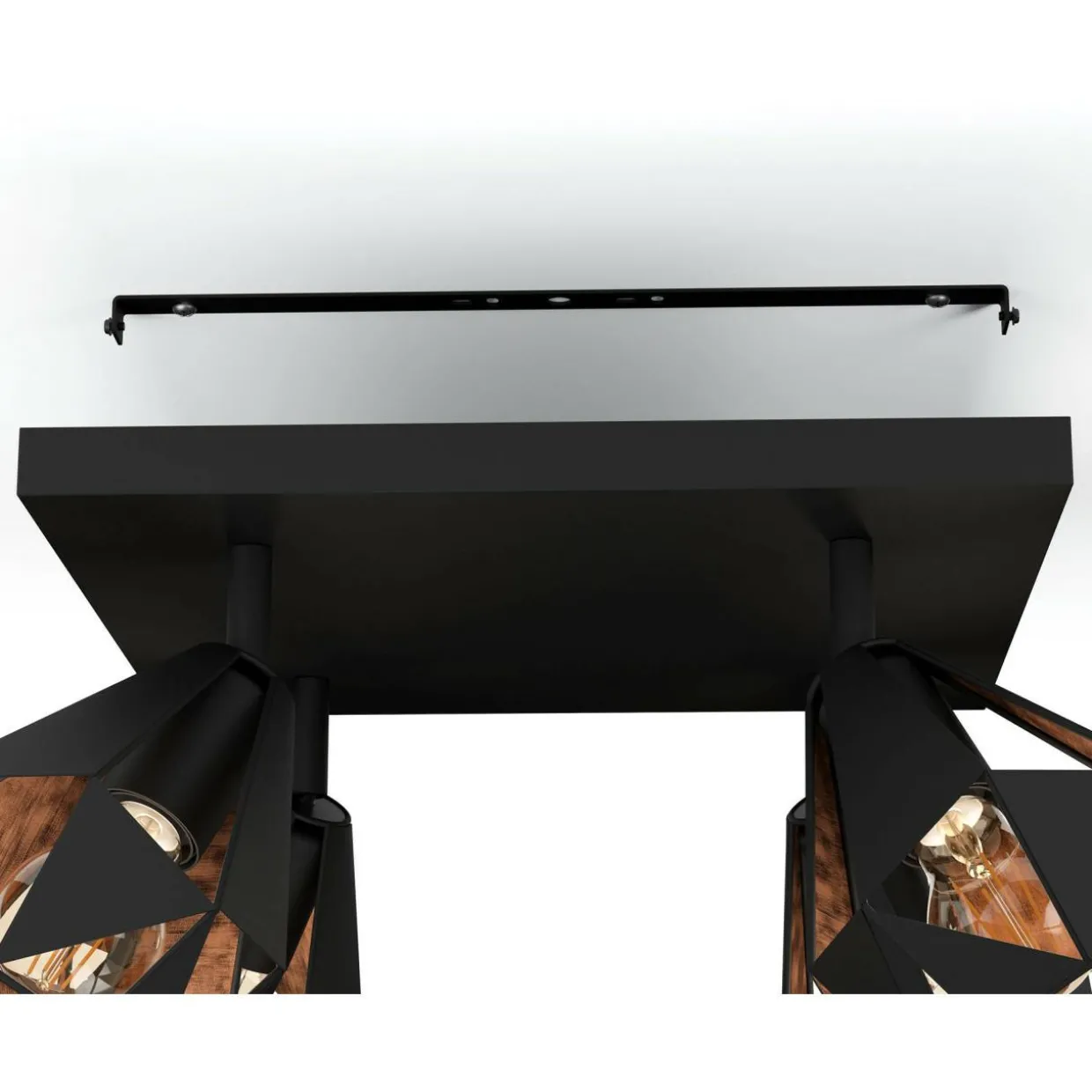 Spottivalaisin 4-os EGLO Carlton 7 4x40W 37x37cm antiikkikupari/musta