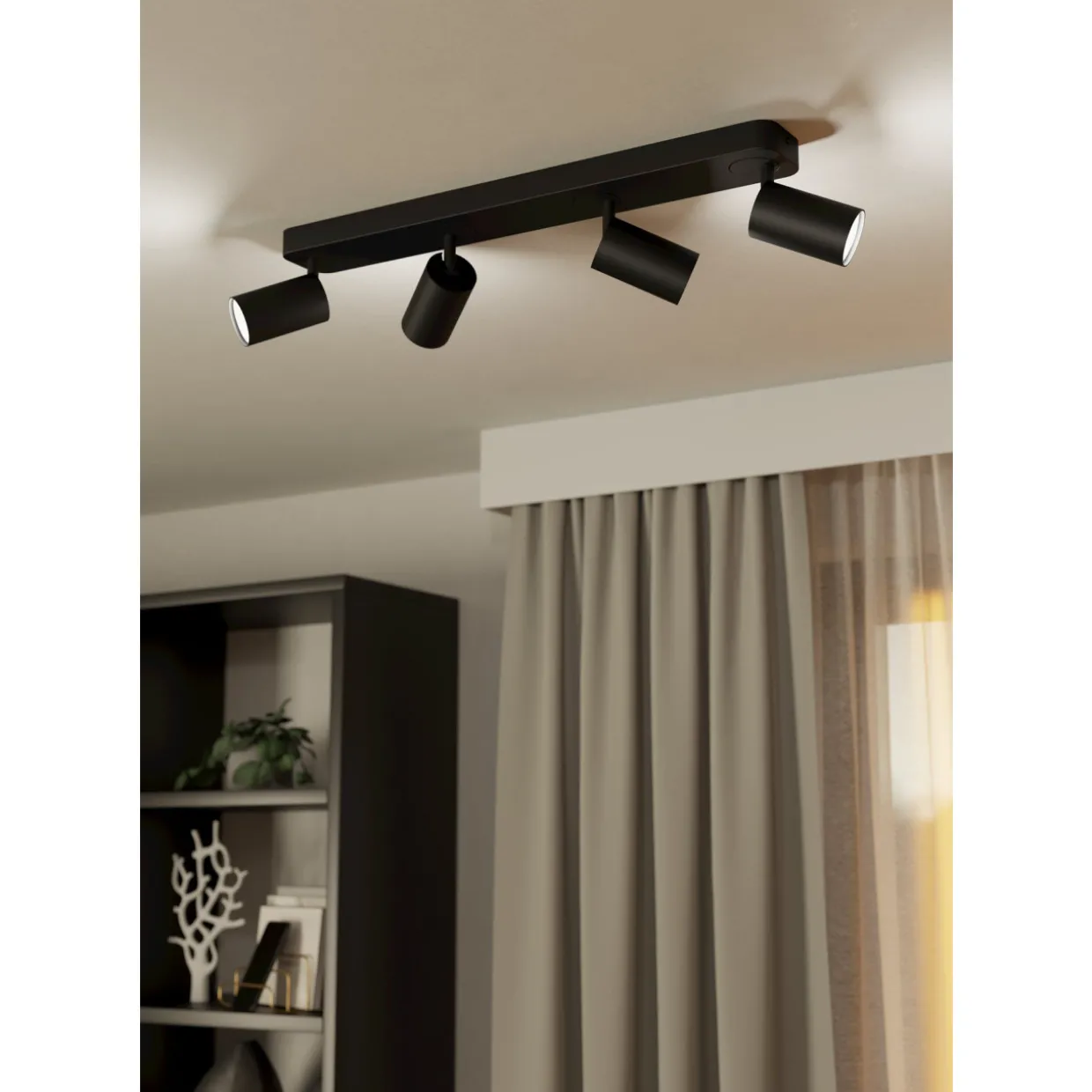 Spottivalaisin 4-os EGLO connect.z Telimbela-z led 4x4,9W 58x8cm musta