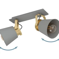 Spottivalaisin 2-os EGLO Twicken 2x40W 37x20,5cm harmaa/kulta