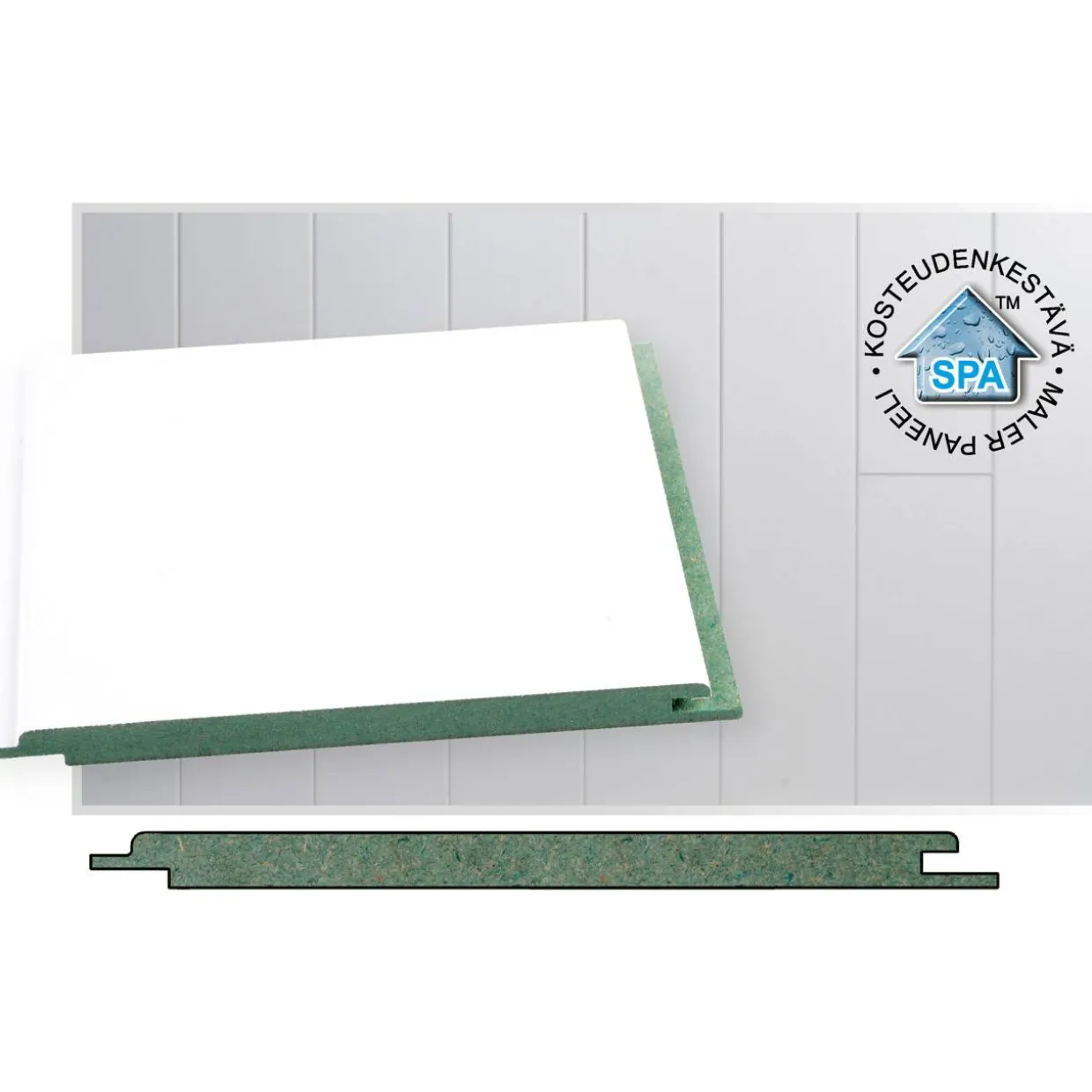 STP-0 ympäripontattu kosteudenkestävä MDF 10X160X2070 5KPL