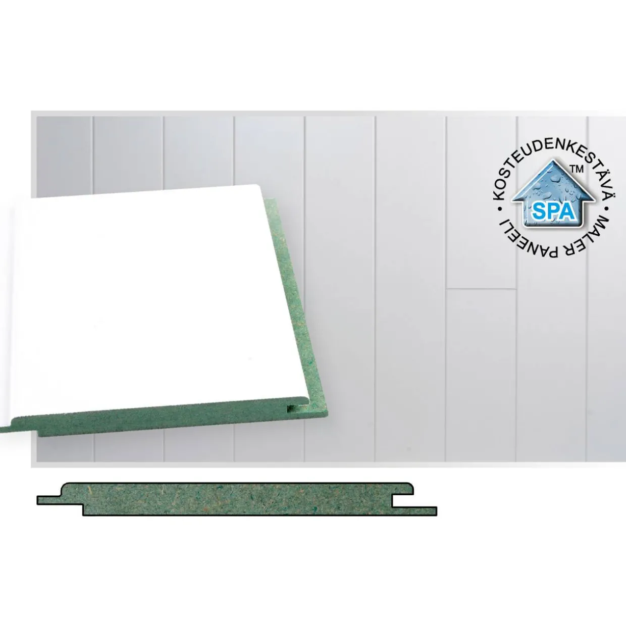STP-0 ympäripontattu kosteudenkestävä MDF 10X120X2070 5KPL