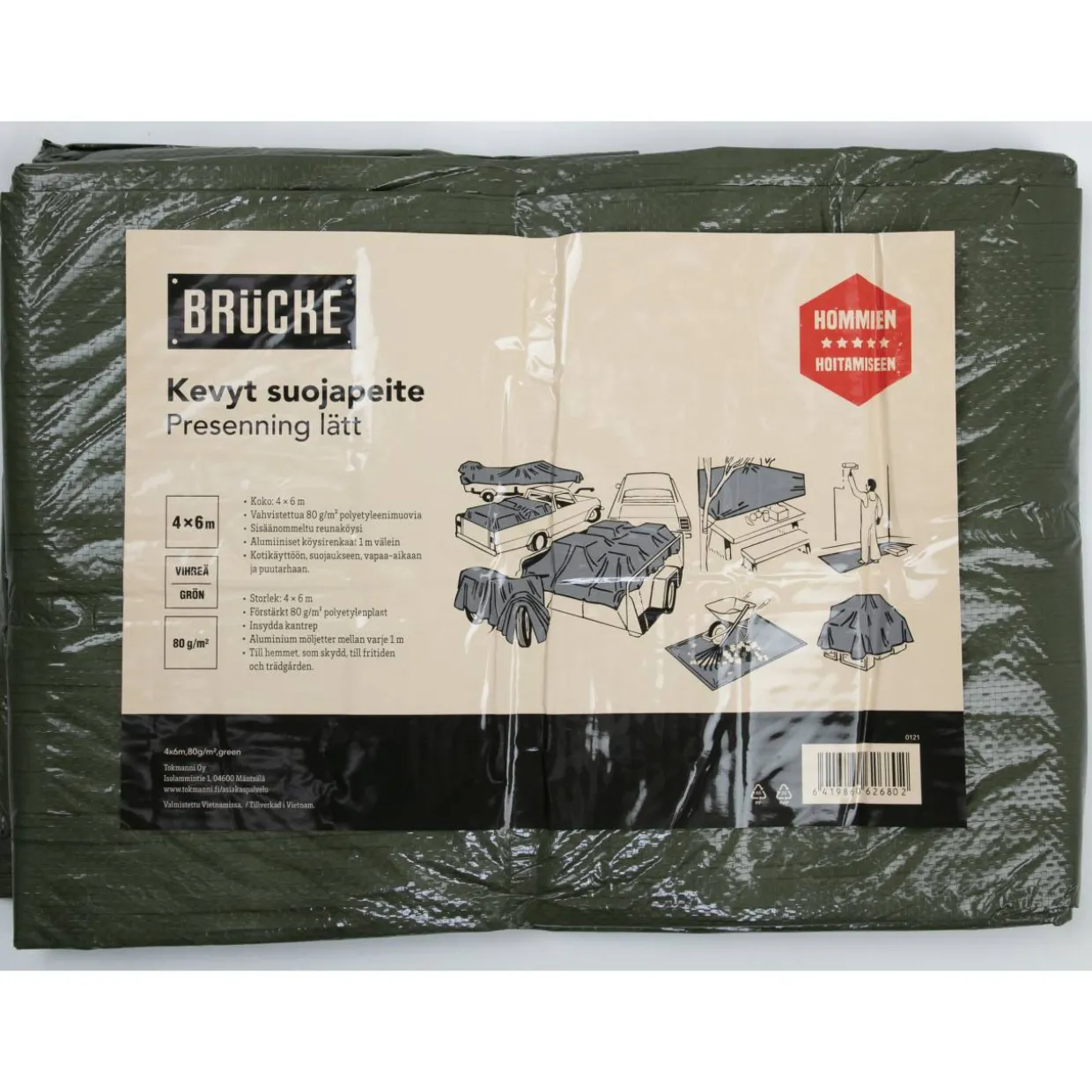 Suojapeite 80 g / m² 4 x 6 m vihreä