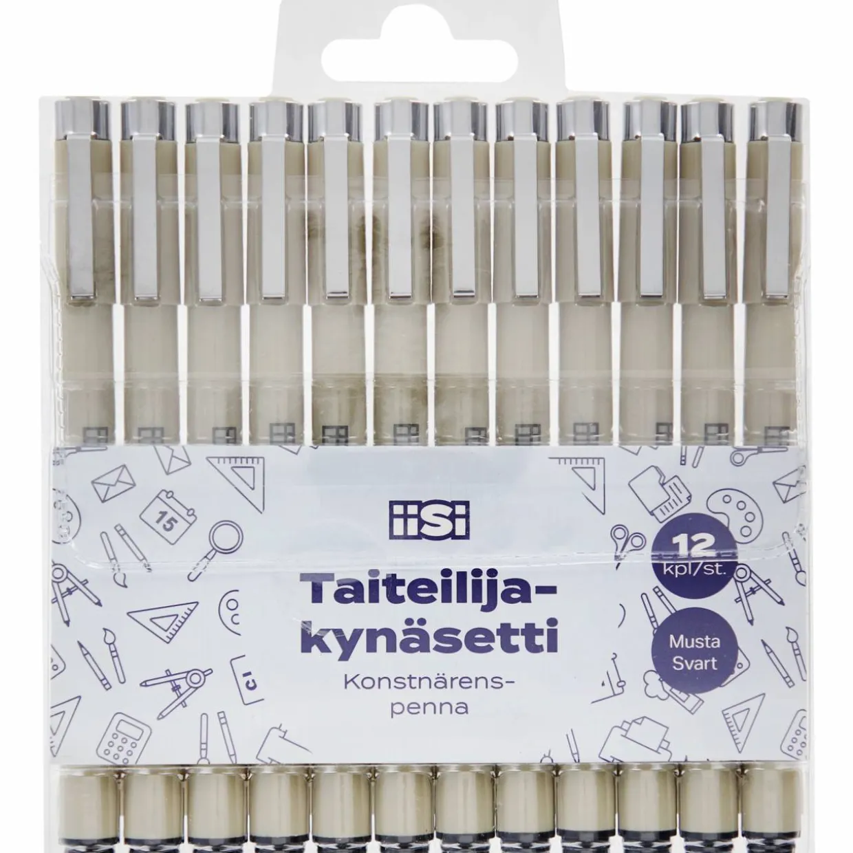 Taiteilijakynäsetti Iisi 12 kpl musta