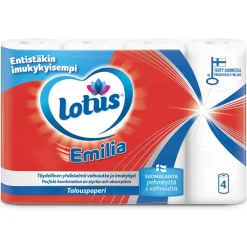 Talouspaperi Lotus Emilia 4 rl valkoinen