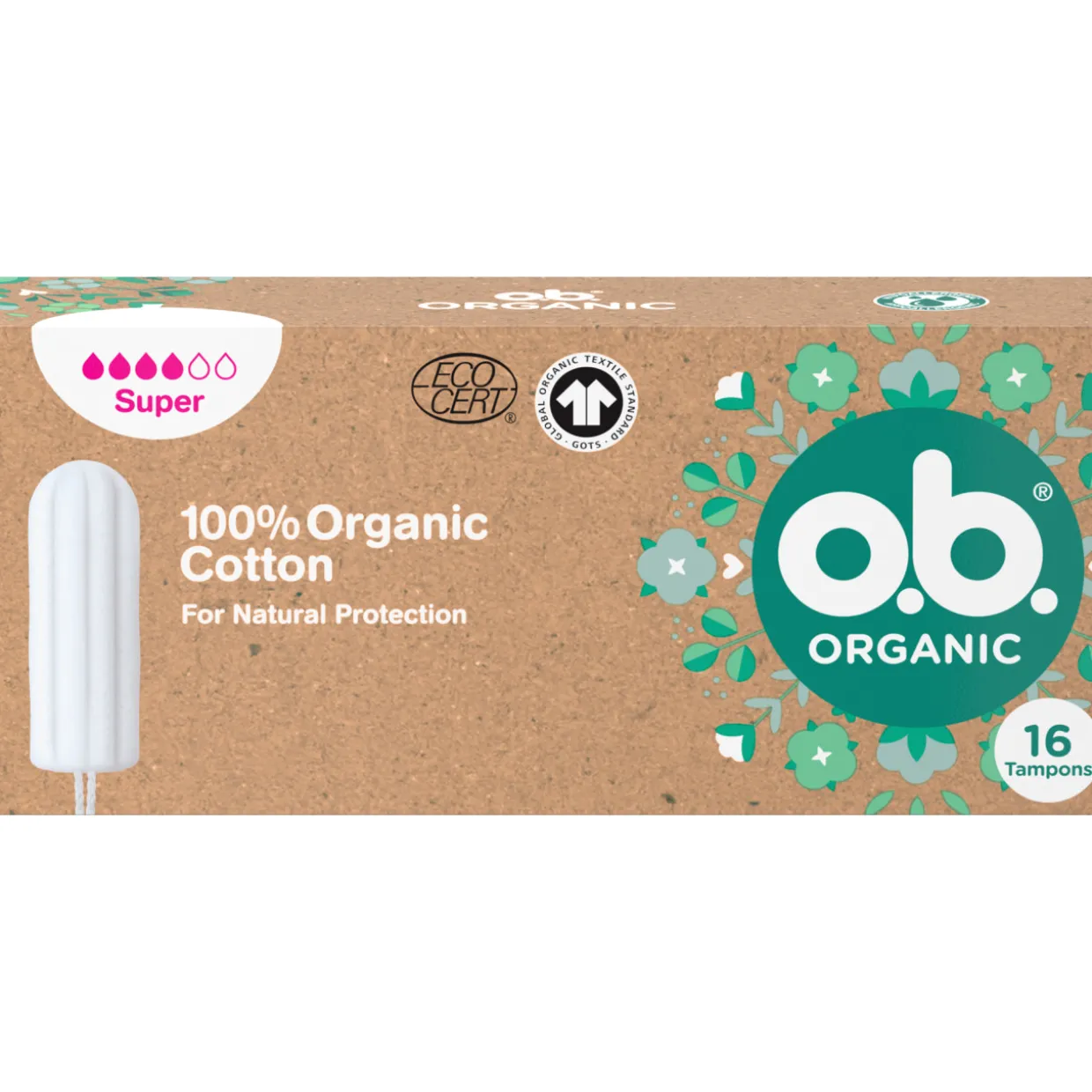 Tamponi o.b. 16 kpl Organic Super