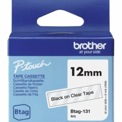 Tarrarulla Brother 12 mm BTAG131 musta/kirkas