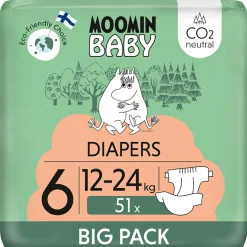Teippivaippa 51 kpl Moomin Baby 6, 12-24 kg