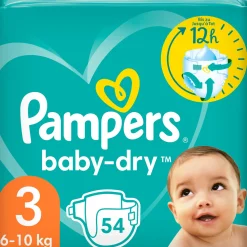 Teippivaippa Pampers 54 kpl Baby-Dry 3, 6-10 kg