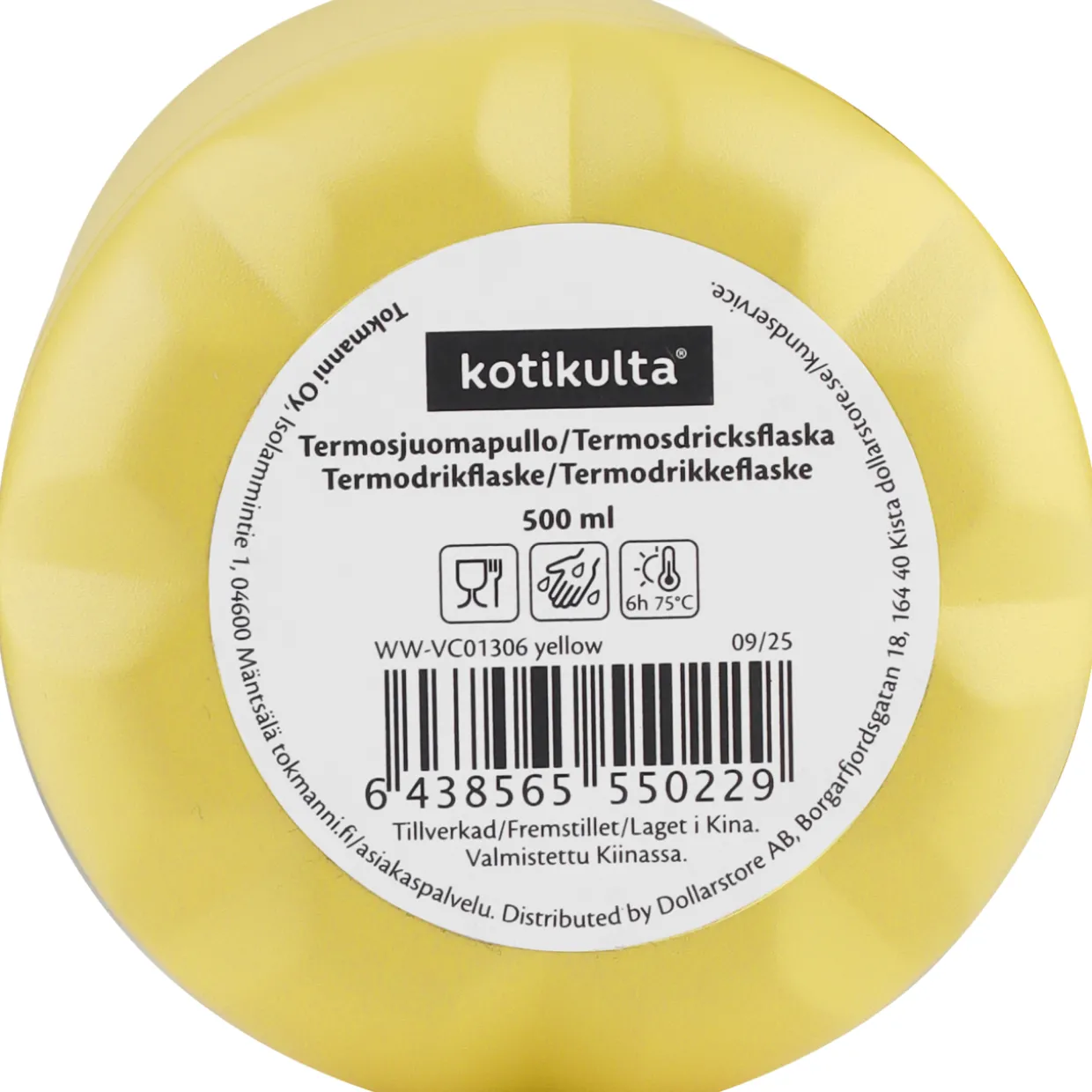 Termosjuomapullo Kotikulta 500 ml keltainen