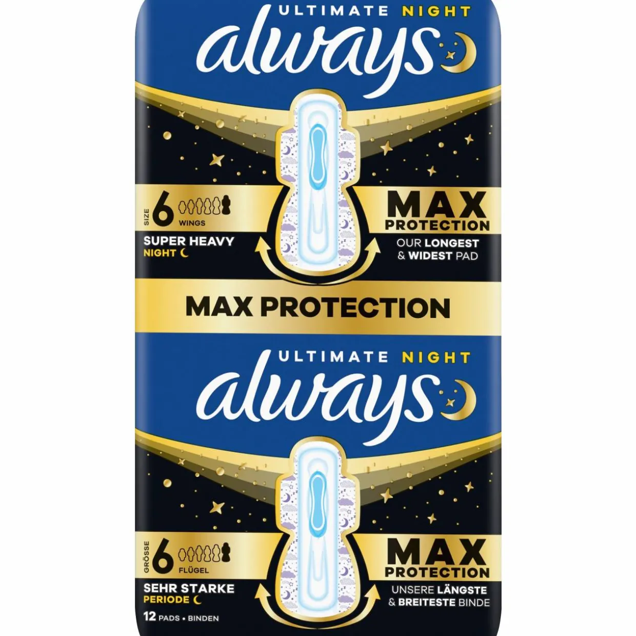 Terveysside Always 12 kpl Ultra Ultimate Night Pads 6