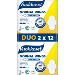 Terveysside 2 x 12 kpl Duo Normal Wings