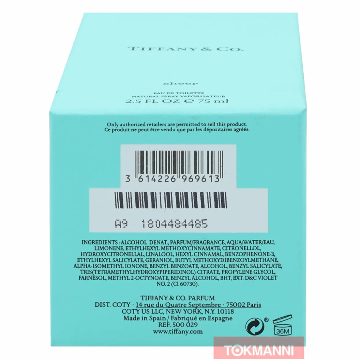 Tiffany & Co Sheer Edt Spray 75ml