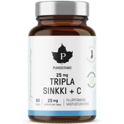 Tripla sinkki 25 mg Puhdistamo 60 kpl