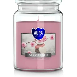 Tuoksukynttilä Aura Spa garden lasipurkissa
