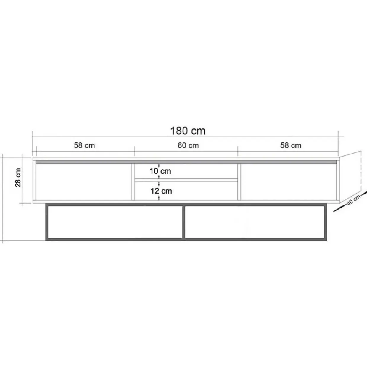 TV-taso Chic Home 180 cm Ronja