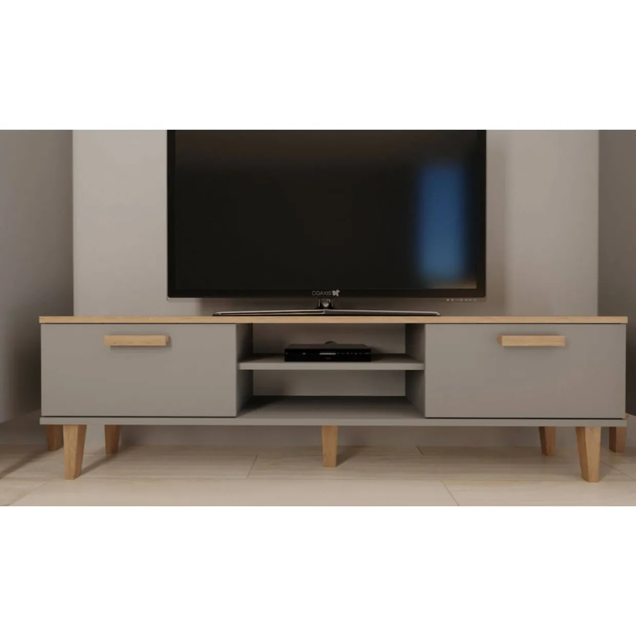 TV-taso Kocot 160 cm Denver harmaa/beige