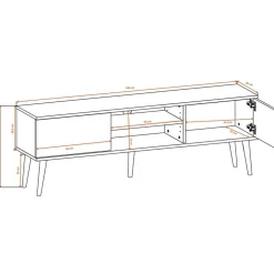 TV-taso Kocot 160 cm Toronto valkoinen/beige