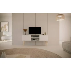 TV-taso Kocot 120 cm Toronto valkoinen