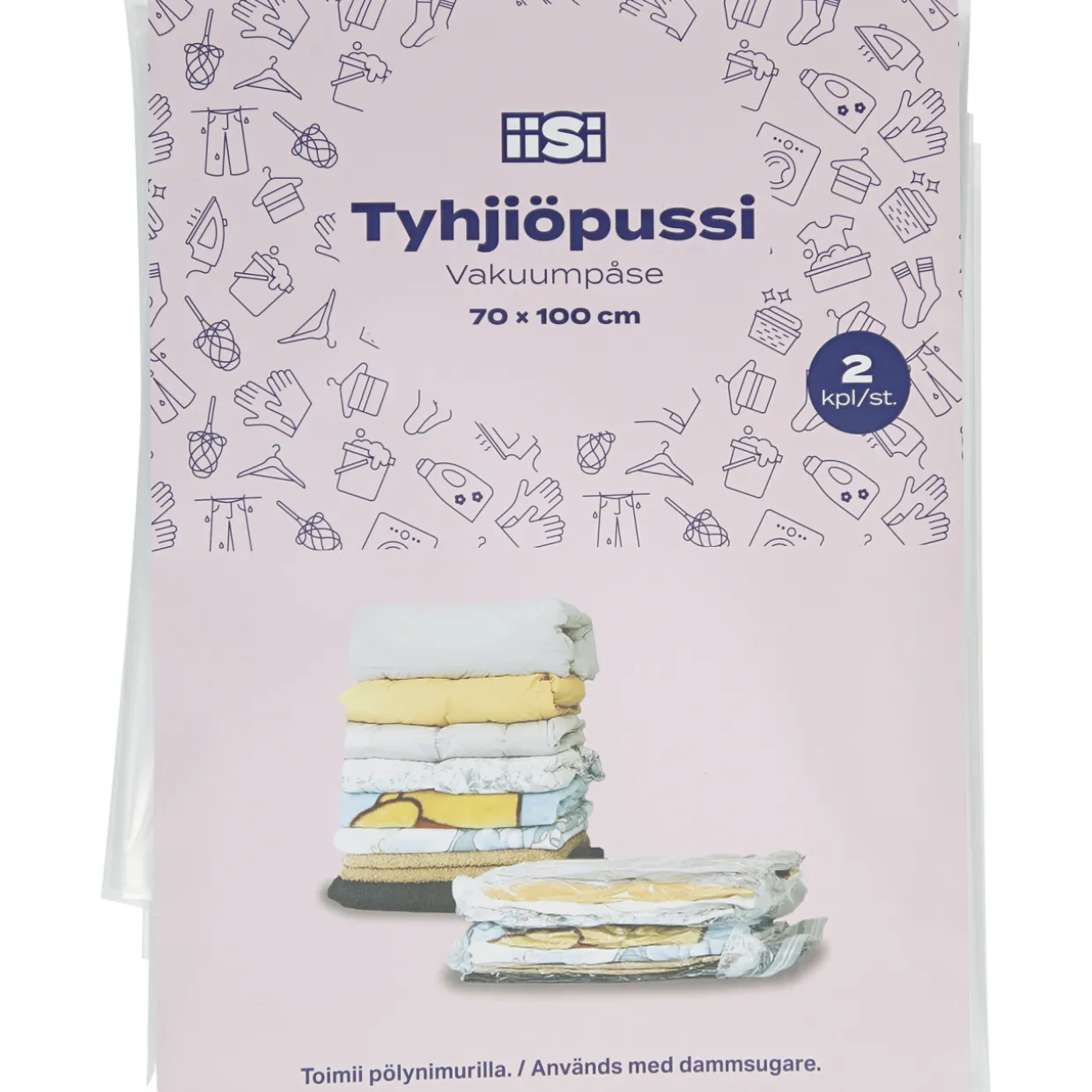 Tyhjiöpussi 70 x 100 cm 2 kpl