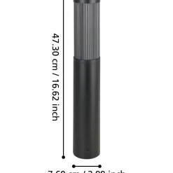 Ulkopylväsvalaisin Eglo Salle E27 46,5 cm musta