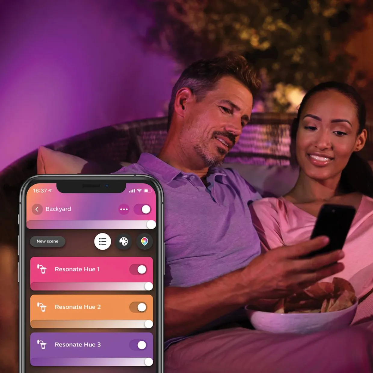 Ulkoseinävalaisin Philips Hue Resonate White and Color Ambiance 2x8W, rosteri