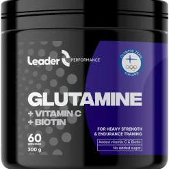 Urheilujuomajauhe Leader Performance 300 g L-glutamiini + C-vitamiini + biotiini