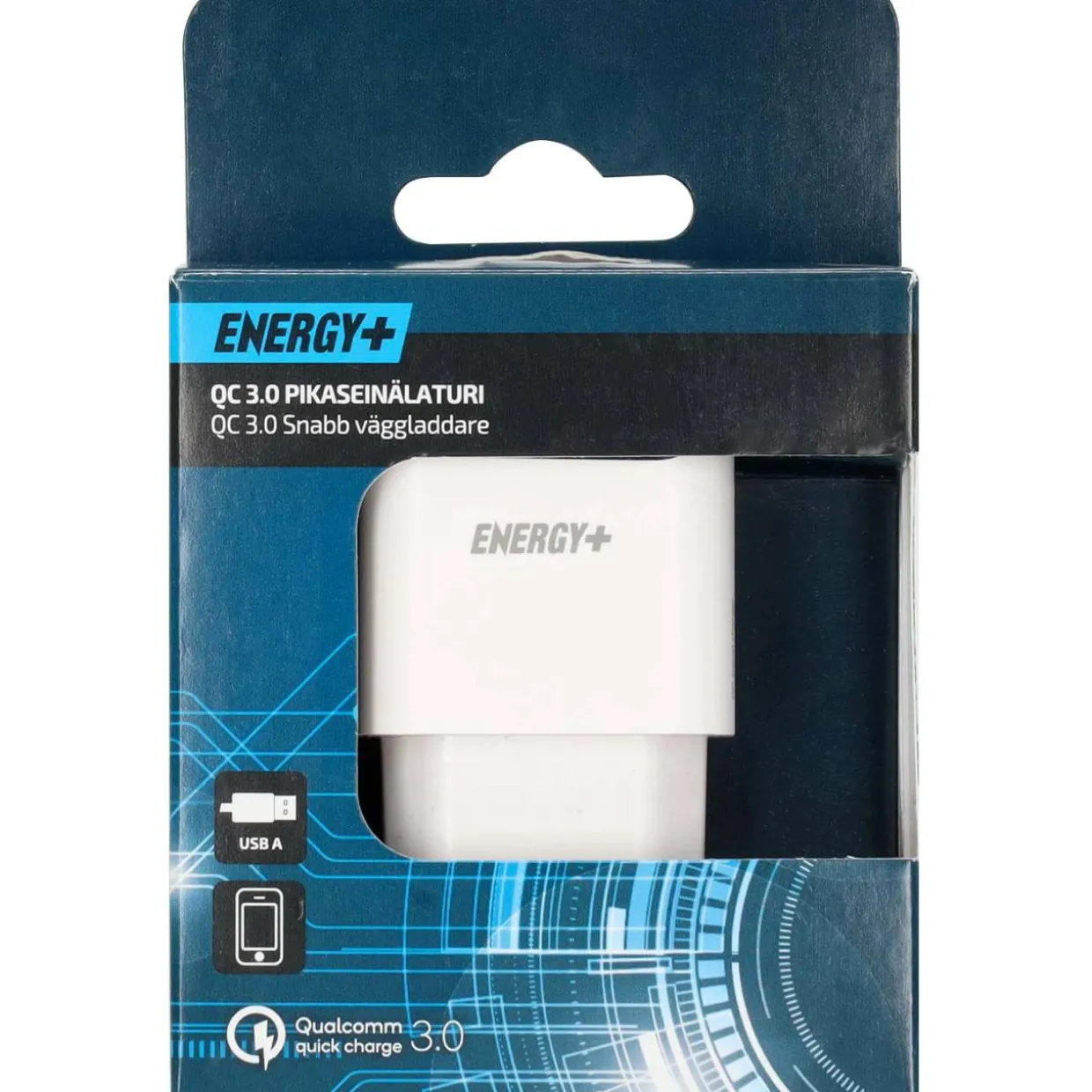 USB-verkkolaturi Energy+, 1 x USB-A QC 3.0