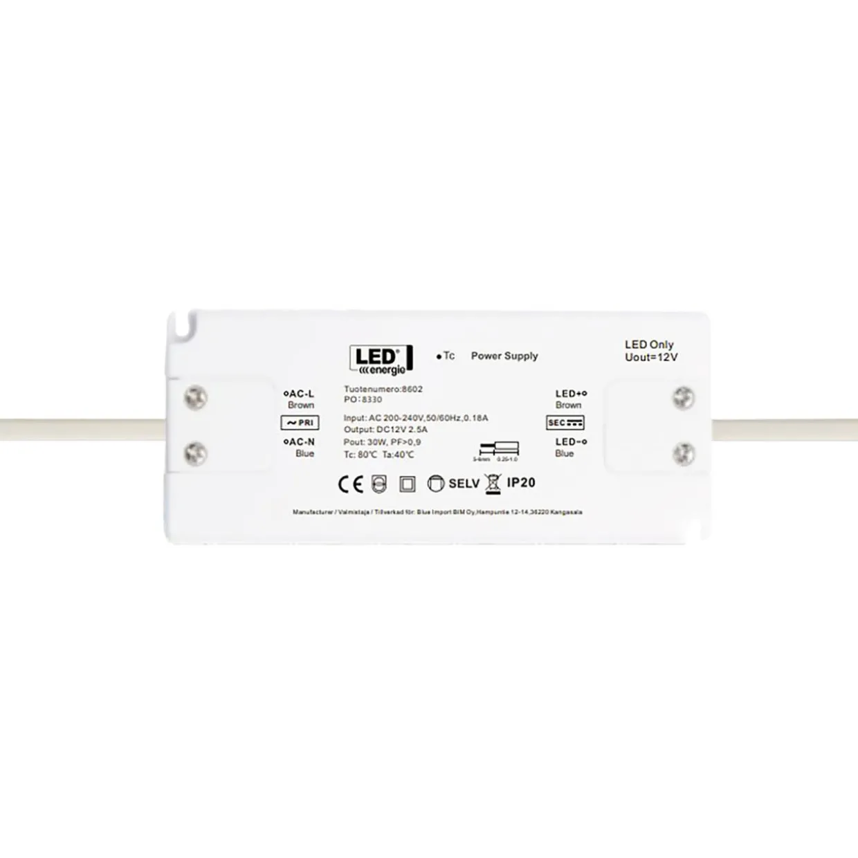 Vakiojänniteliitäntälaite Led Energie 12V 30W IP20 125 x 50 x 15 mm