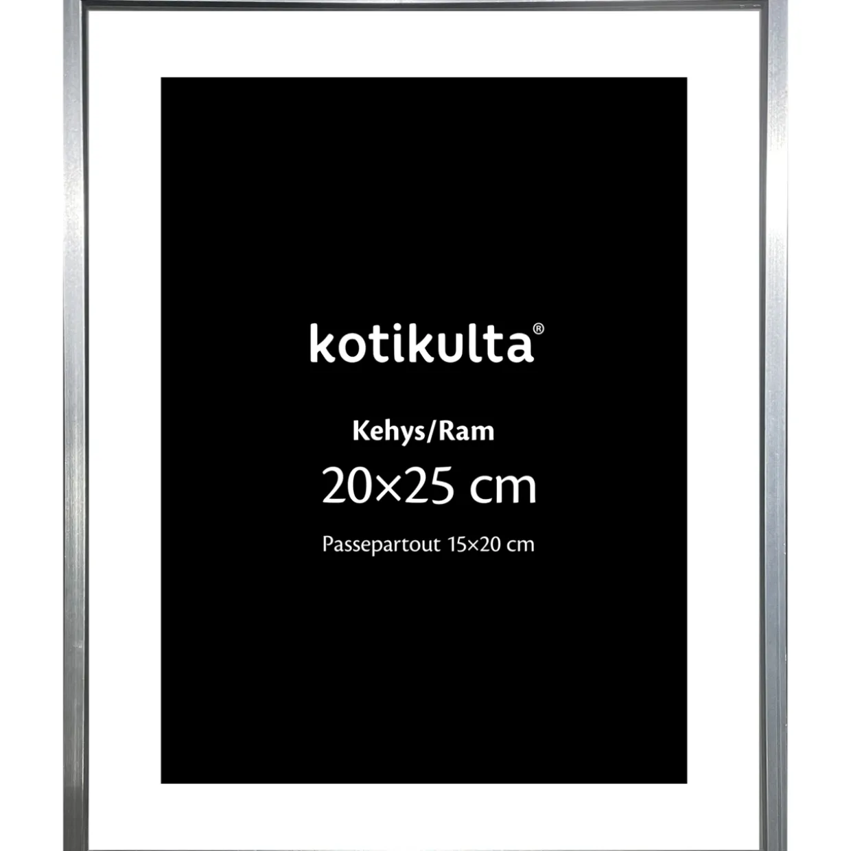 Valokuvakehys Kotikulta 20 x 25 cm alumiinia hopea