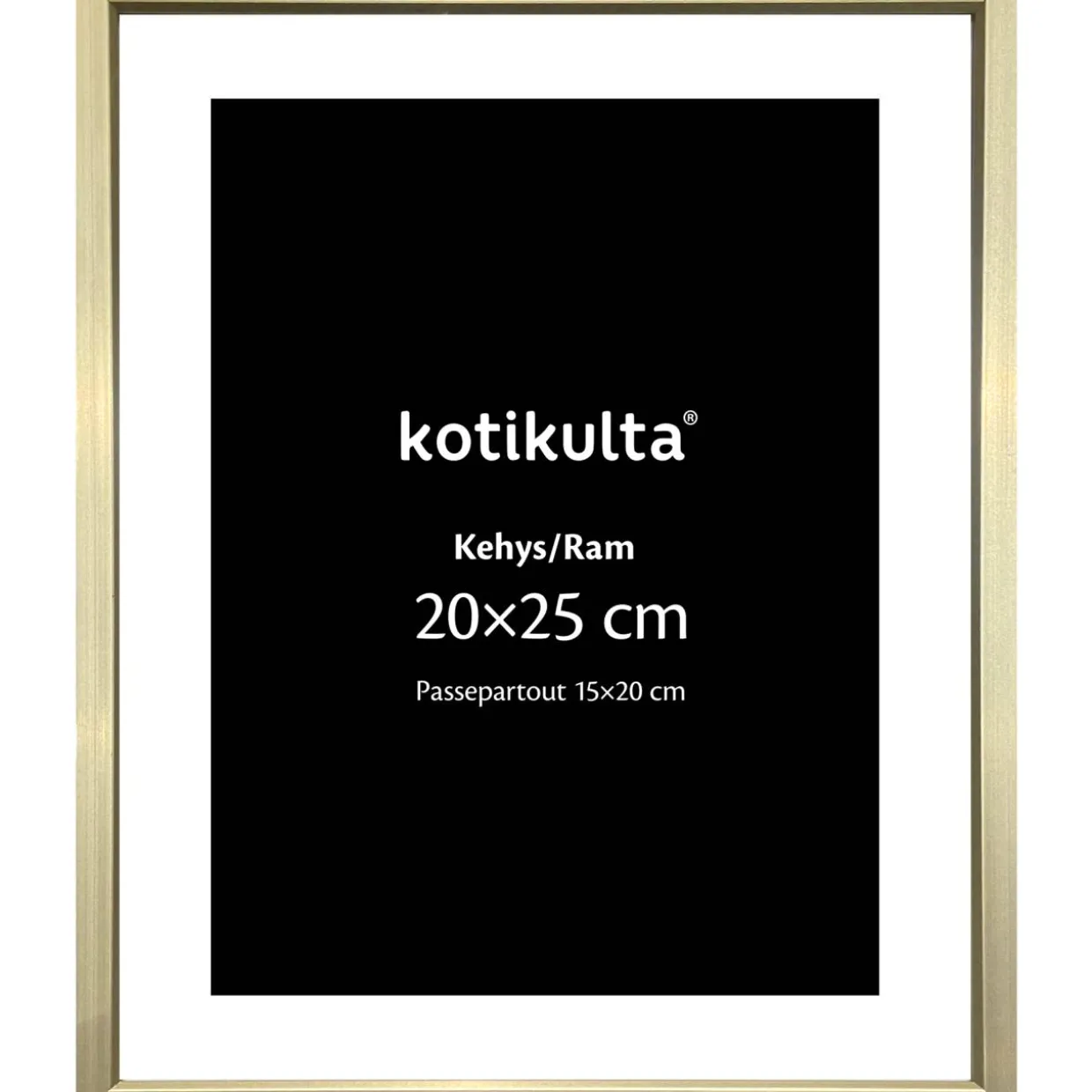 Valokuvakehys Kotikulta 20 x 25 cm alumiinia kulta