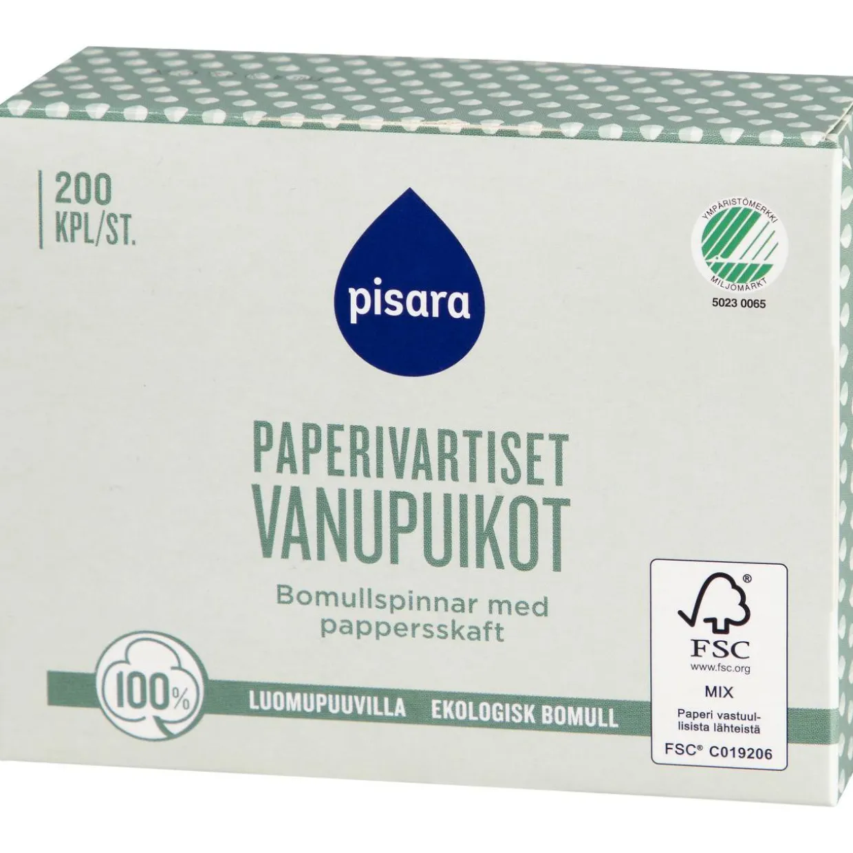 Vanupuikko Pisara 200 kpl Organic