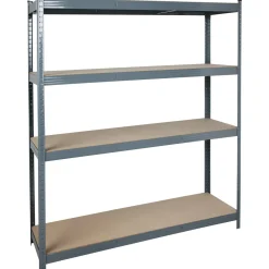 Varastohylly metallia, 4 MDF tasoa / 265 kg, 180 x 160 x 45 cm