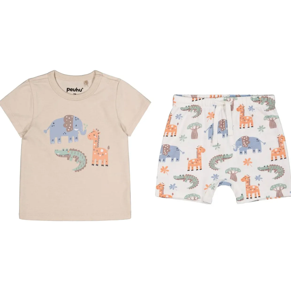 Vauvan shortsisetti Peuhu Wave+Planet Safari