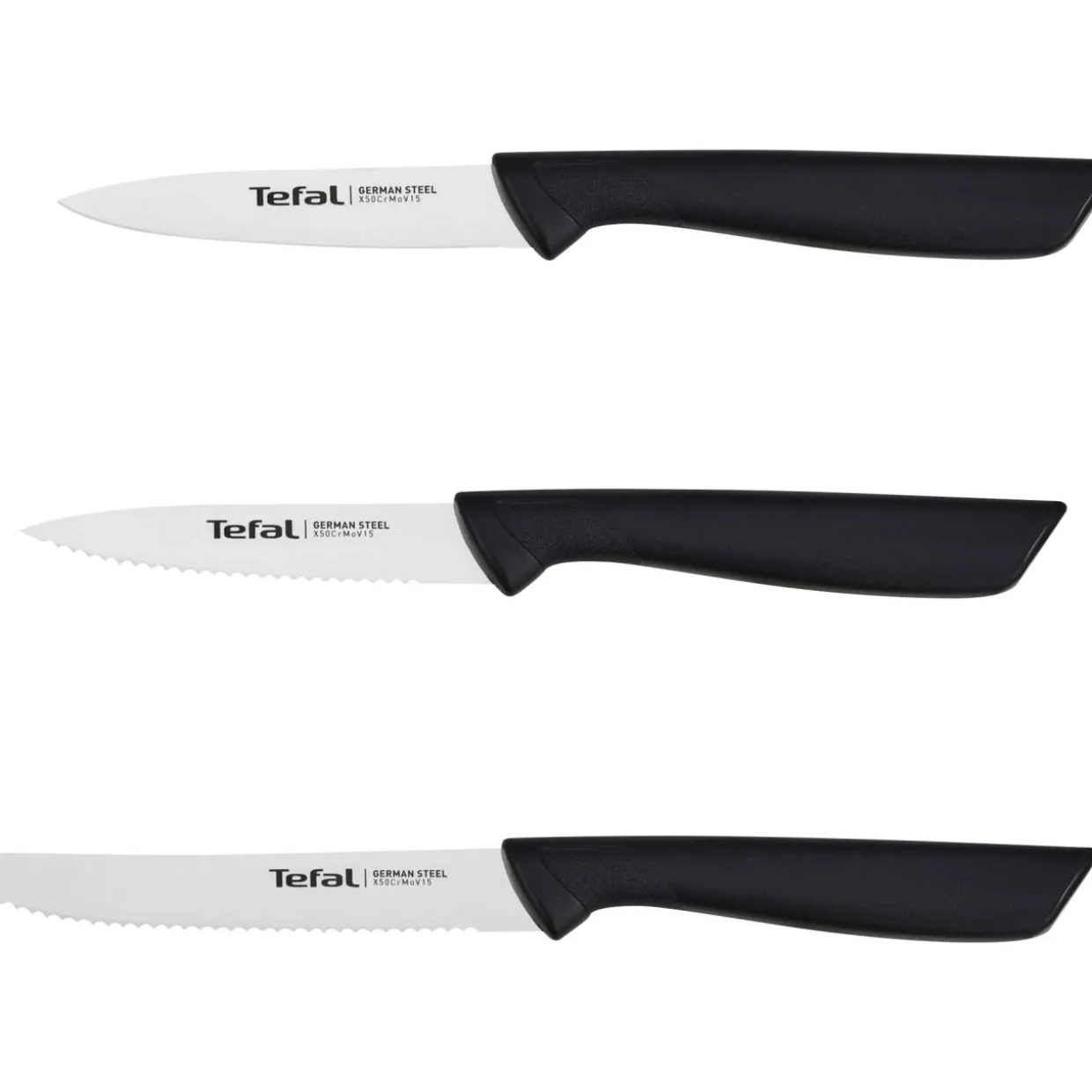 Veitsisarja Tefal 3 osaa Colorfood musta