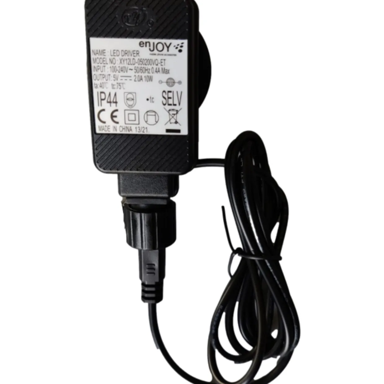 Verkkolaturi + johto ulkokäyttöön Enjoy 5 V / 2 A
