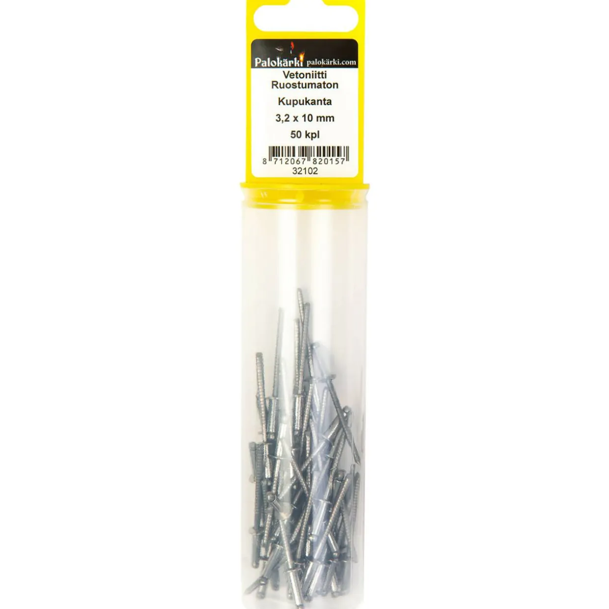 Vetoniitti, ruostumaton kupukanta 3,2 x 10 mm/ 50 kpl