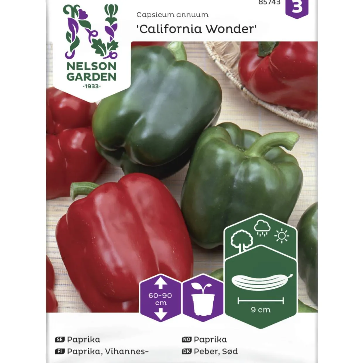 Vihannespaprika siemen Nelson Garden Basic California Wonder