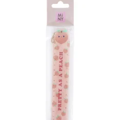 Viivain Miny 15 cm persikka