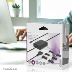 Virtalähde Nedis kannettava tietokone, GaN, 65 W, 5-20 V DC, max. 3.25 A