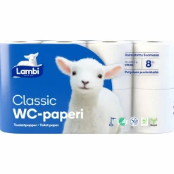 WC-paperi Lambi 8 rl valkoinen