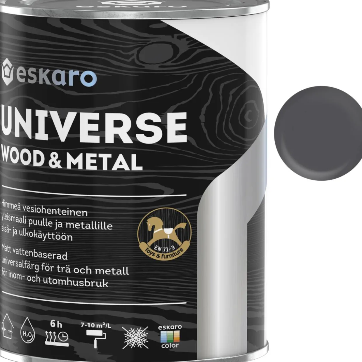 Yleismaali Eskaro Universe Wood & Metal 0,9 l tumman harmaa
