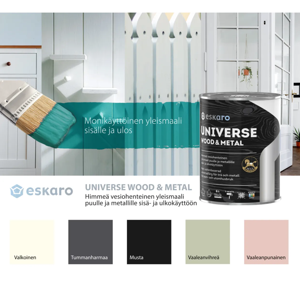 Yleismaali Eskaro Universe Wood & Metal 0,9 l vaalean vihreä