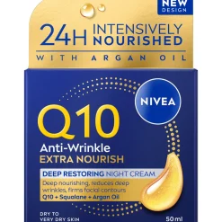 Yövoide Nivea Q10 50 ml Anti-Wrinkle Extra Nourish Deep Restoring